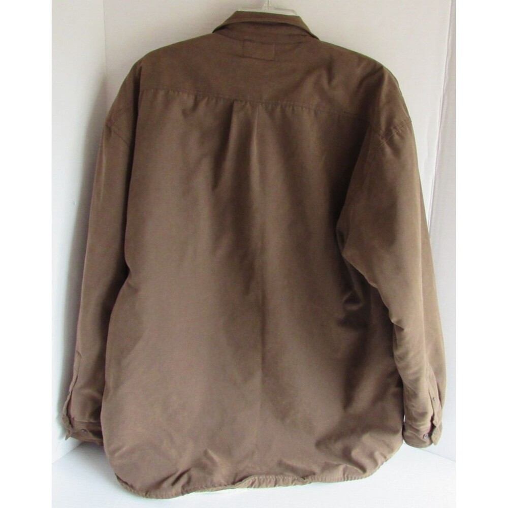 Montage Collection Brown Fleece Lined Faux Suede Button Up Shirt Jacket Size L - Picture 2 of 4
